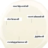 Six Gldn Nourishing Face Oil has rose hip seed oil, sweet almond oil, rice bran oil, jojoba oil, and evening primrose oil.