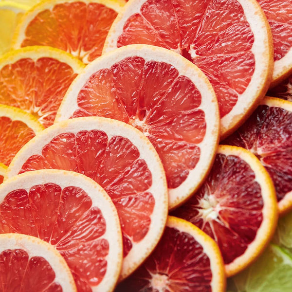 Thin slices of blood oranges, vitamin C