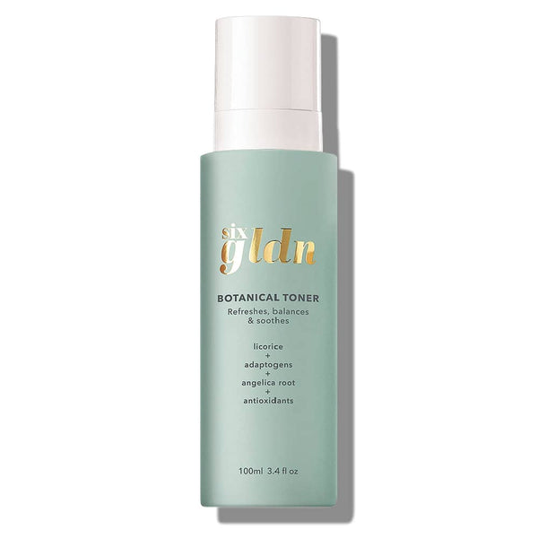 Six Gldn Botanical Toner is a stellar, triple-action toner leaves skin soothed, balanced and hydrated with our exclusive adaptogen and antioxidant-rich Phyto-Active Detoxifying Complex™. Leaves skin looking smoother and pores visibly tighter with daily use. Antioxidants help protect against UV, pollution, and blue light.