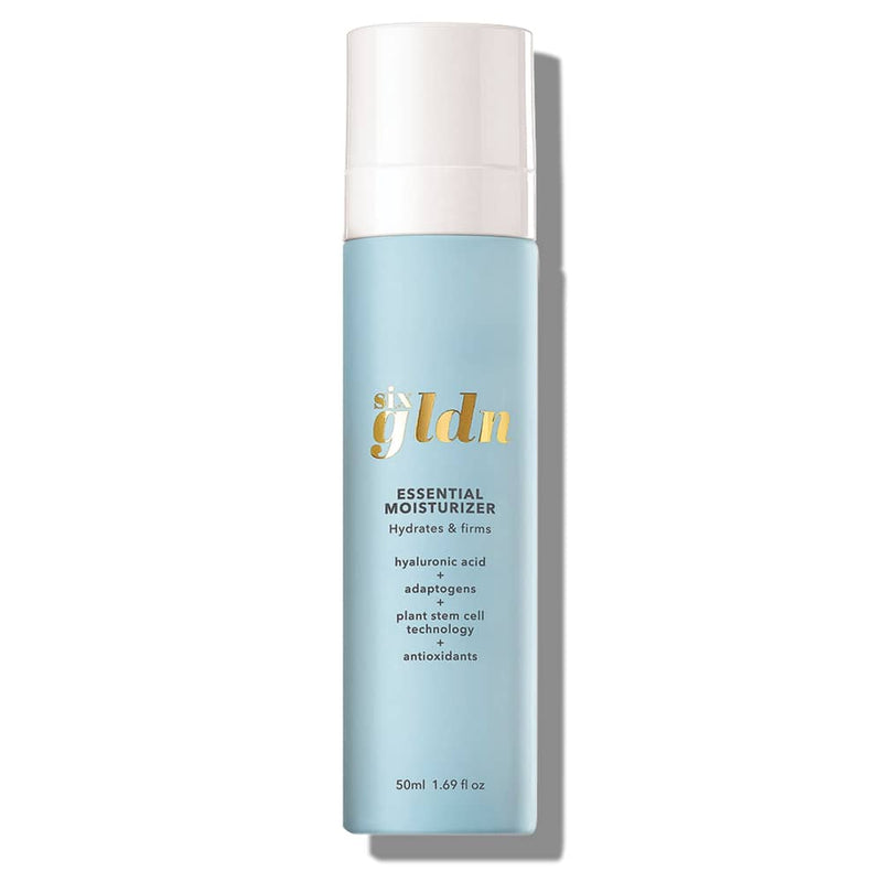 Six Gldn Essential Moisturizer is superior hydration for soft, plump, firmer-looking skin and a radiant glow. With exclusive BioSynergeX™ technology, Glow ReActivating Complex™, adaptogens, plant stem cells, and hyaluronic acid it locks in moisture, smooths, firms and reduces the appearance of fine lines and wrinkles. Antioxidant-packed phytonutrients help protect against visible skin damage from blue light, pollution and environmental stressors.