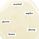 Six Gldn Botanical Toner has neem leaf, angelica root, glycerin, ginseng and licorice