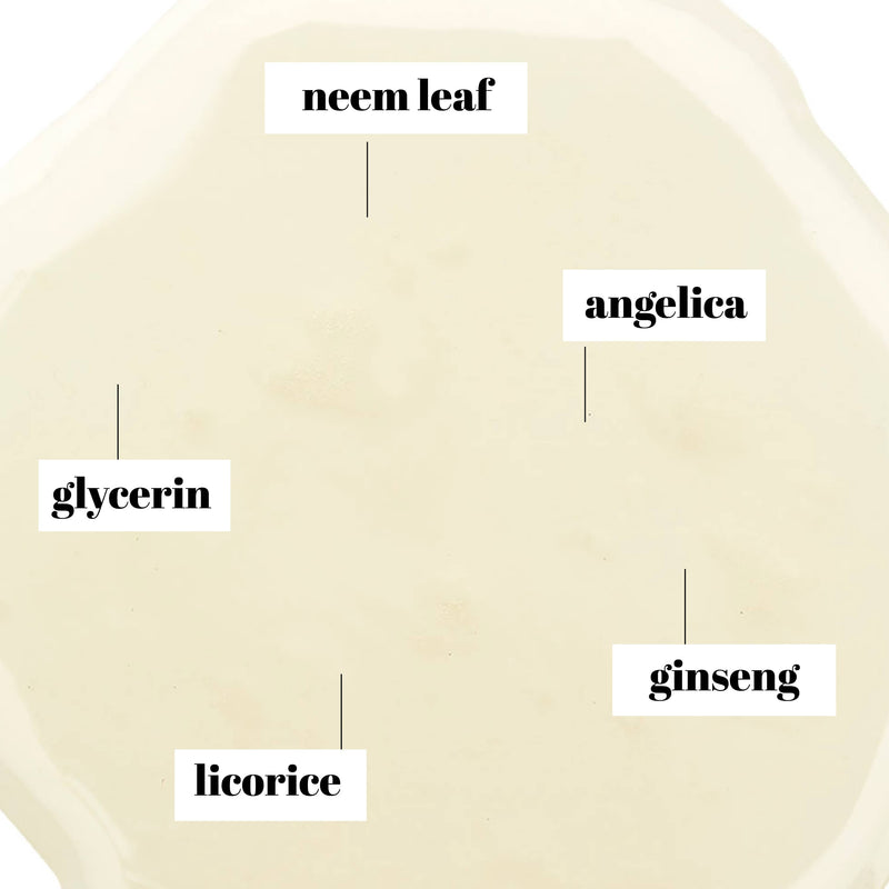 Six Gldn Botanical Toner has neem leaf, angelica root, glycerin, ginseng and licorice