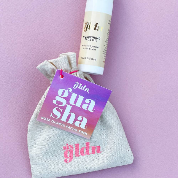 The Gua Sha facial massager helps depuff, ease muscle tension, smooth the look of wrinkles and define contours for healthy, radiant-looking skin.